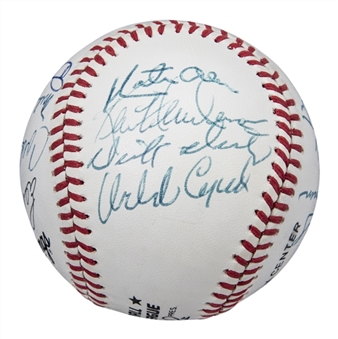1962 San Francisco Giants Team Signed ONL White Reunion Baseball With 18 Signatures From Don Larsen Collection (JSA & Steiner/Larsen LOA)